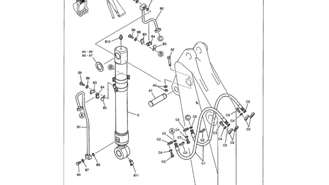 05-018 SHORT ARM HYDRAULIC LINES-Kobelco SK480LC-6E SK480-6S SK480LC-6 SK450-6 Excavator Parts Number Electronic Catalog EPC Manuals