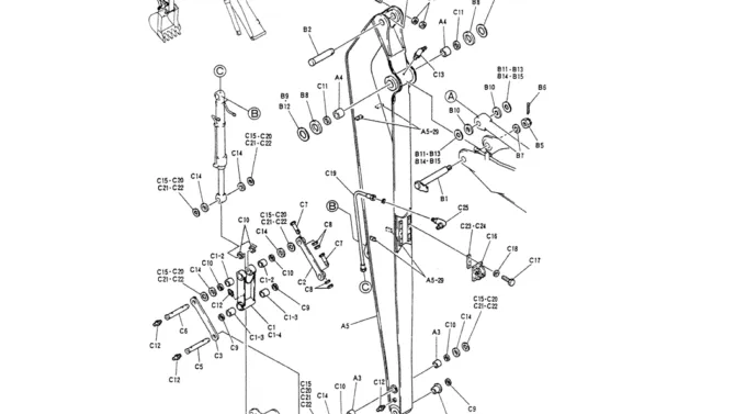 05-019ARM ASSY, 4.9M (40FT LONG RANGE)- Kobelco SK200-3 SK200LC-5 SK200 Excavator Parts Number Electronic Catalog EPC Manuals