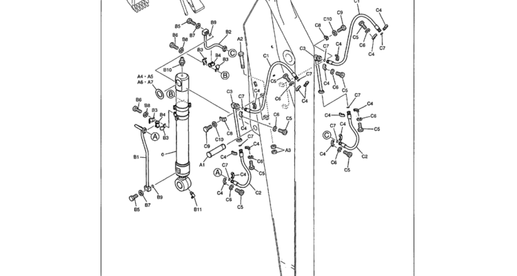 05-020 LONG ARM HYDRAULIC LINES-Kobelco SK480LC-6E SK480-6S SK480LC-6 SK450-6 Excavator Parts Number Electronic Catalog EPC Manuals