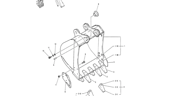 05-025BUCKET ASSY, 0.72M³ (0.6M³), P/N YN61B00040F1-Kobelco SK200-3 SK200LC-5 SK200 Excavator Parts Number Electronic Catalog EPC Manuals