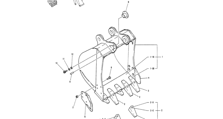 05-025BUCKET ASSY, 0.72M³ (0.6M³), P/N YN61B00040F1-Kobelco SK200-3 SK200LC-5 SK200 Excavator Parts Number Electronic Catalog EPC Manuals