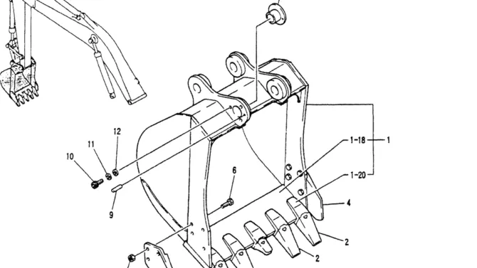 05-026BUCKET ASSY, 0.72M³ (0.6M³), P/N YN61B00040F2-Kobelco SK200-3 SK200LC-5 SK200 Excavator Parts Number Electronic Catalog EPC Manuals