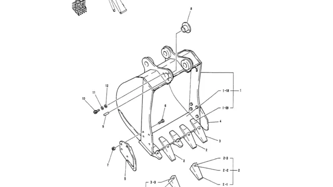 05-027BUCKET ASSY, 0.93M³ (0.8M³), P/N YN61B00042F1-Kobelco SK200-3 SK200LC-5 SK200 Excavator Parts Number Electronic Catalog EPC Manuals