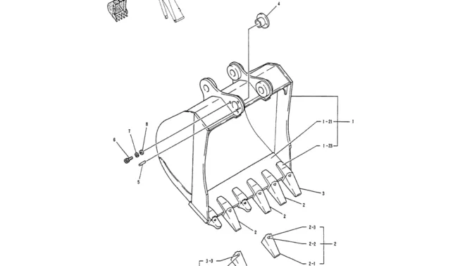 05-032BUCKET ASSY, 1.3M³ (1.1M³), P/N YN61B00050F1-Kobelco SK200-3 SK200LC-5 SK200 Excavator Parts Number Electronic Catalog EPC Manuals