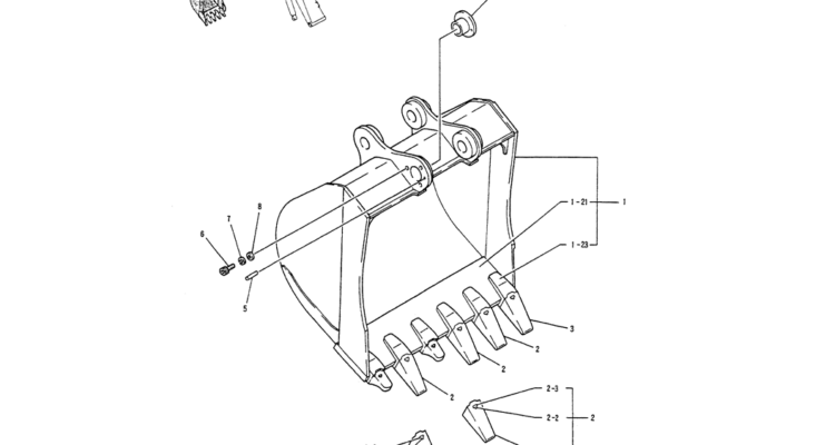 05-032BUCKET ASSY, 1.3M³ (1.1M³), P/N YN61B00050F1-Kobelco SK200-3 SK200LC-5 SK200 Excavator Parts Number Electronic Catalog EPC Manuals