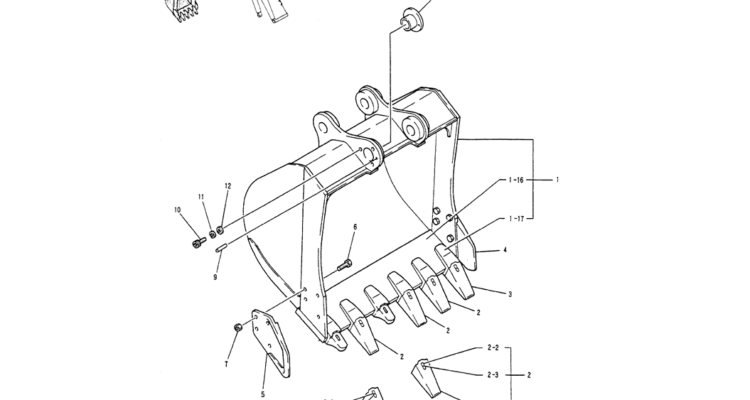 05-035BUCKET ASSY, 0.72M³ (0.6M³) (40FT LONG RANGE)- Kobelco SK200-3 SK200LC-5 SK200 Excavator Parts Number Electronic Catalog EPC Manuals
