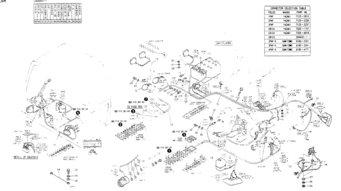 06-001 WIRING ASSY, ELEC P/N 24100J15155F1-Kobelco SK220LC-3 SK250LC SK220-3 Excavator Parts Number Electronic Catalog EPC Manuals
