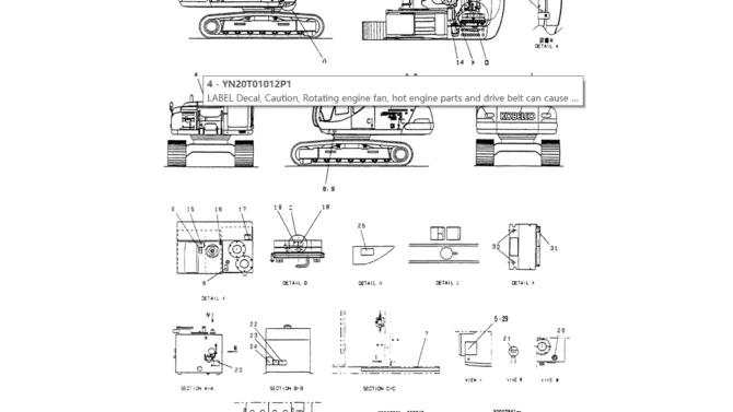 06-001(01)NAME PLATE INSTAL, P/N YN22T00048F1,F2-Kobelco SK200-3 SK200LC-5 SK200 Excavator Parts Number Electronic Catalog EPC Manuals