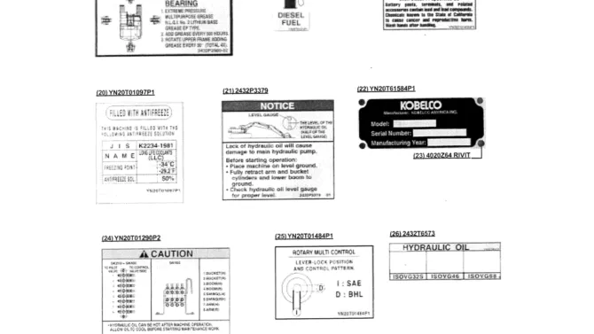 06-001(05) NAME PLATE INSTALLATION (STANDARD)-SK200-6E SK210LC-6E SK200-6ES SK200LC-6E Kobelco Excavator Parts Number Electronic Catalog EPC Manuals