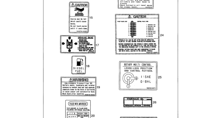 06-002 DECALS P/N YN22T00271F1, F2-Kobelco SK480LC-6E SK480-6S SK480LC-6 SK450-6 Excavator Parts Number Electronic Catalog EPC Manuals