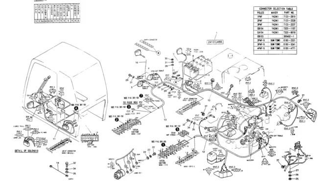 06-002 WIRING ASSY, ELEC P/N 24100J15155F3-Kobelco SK220LC-3 SK250LC SK220-3 Excavator Parts Number Electronic Catalog EPC Manuals