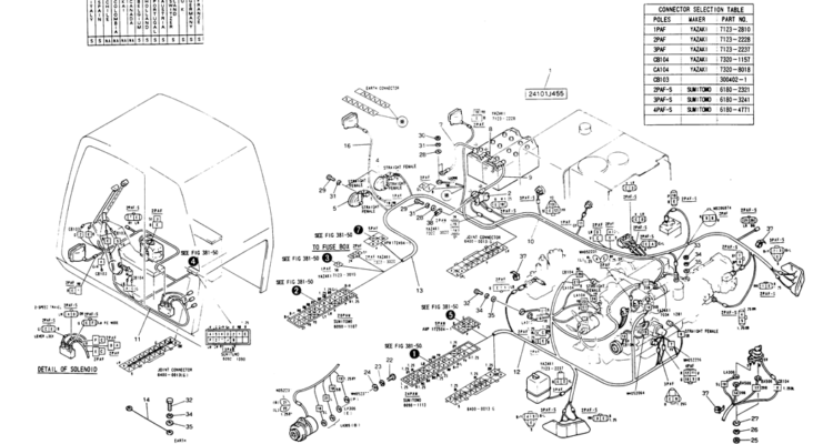 06-002 WIRING ASSY, ELEC P/N 24100J15155F3-Kobelco SK220LC-3 SK250LC SK220-3 Excavator Parts Number Electronic Catalog EPC Manuals