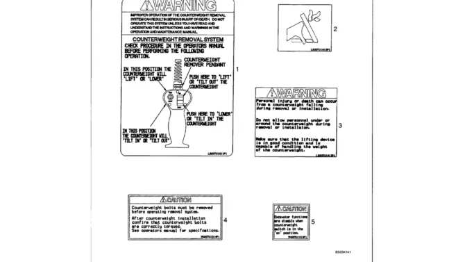 06-006 DECALS COUNTERWEIGHT REMOVAL-Kobelco SK480LC-6E SK480-6S SK480LC-6 SK450-6 Excavator Parts Number Electronic Catalog EPC Manuals
