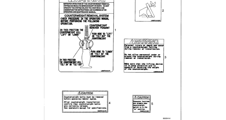 06-006 DECALS COUNTERWEIGHT REMOVAL-Kobelco SK480LC-6E SK480-6S SK480LC-6 SK450-6 Excavator Parts Number Electronic Catalog EPC Manuals