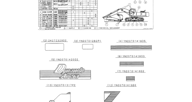 06-007(02) DECALS-SK330LC-6E SK330-6E SK350LC-6E Kobelco Excavator Parts Number Electronic Catalog EPC Manuals
