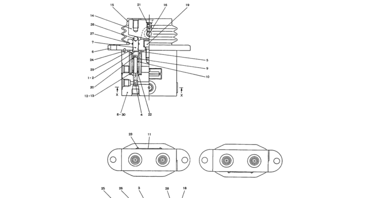 07-001 PILOT VALVE ASSEMBLY (PROPELLING) (LC30V00004F1 & LC30V00004F2)-SK200-6E SK210LC-6E SK200-6ES SK200LC-6E Kobelco Excavator Parts Number Electronic Catalog EPC Manuals