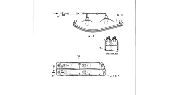 07-002 SWING FLASHER LAMP ASSEMBLY-Kobelco SK480LC-6E SK480-6S SK480LC-6 SK450-6 Excavator Parts Number Electronic Catalog EPC Manuals