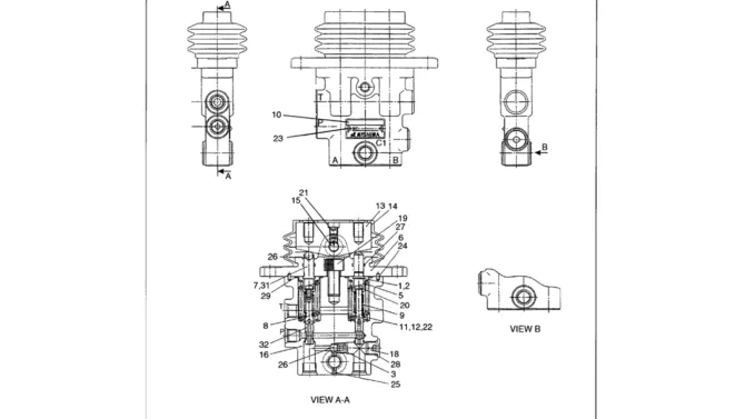 07-004 PILOT VALVE ASSEMBLY (PROPELLING) P/N YN30V00080F1-Kobelco SK480LC-6E SK480-6S SK480LC-6 SK450-6 Excavator Parts Number Electronic Catalog EPC Manuals