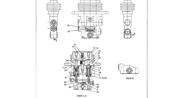 07-004 PILOT VALVE ASSEMBLY (PROPELLING) P/N YN30V00080F1-Kobelco SK480LC-6E SK480-6S SK480LC-6 SK450-6 Excavator Parts Number Electronic Catalog EPC Manuals