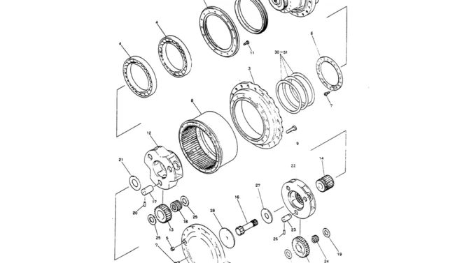 07-007 REDUCTION UNIT (PROPEL)-Kobelco SK220LC-3 SK250LC SK220-3 Excavator Parts Number Electronic Catalog EPC Manuals