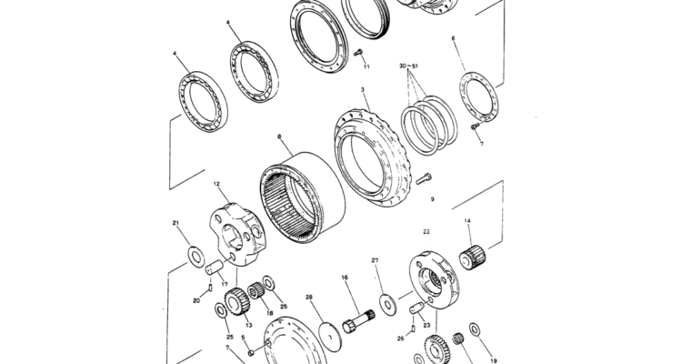 07-007 REDUCTION UNIT (PROPEL)-Kobelco SK220LC-3 SK250LC SK220-3 Excavator Parts Number Electronic Catalog EPC Manuals