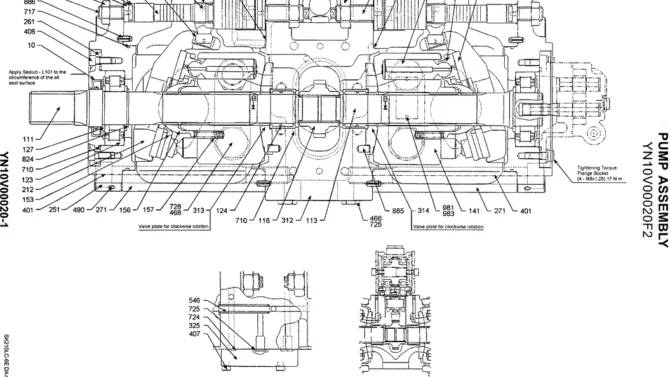 07-010 PUMP ASSEMBLY (YN10V00020F2)-SK200-6E SK210LC-6E SK200-6ES SK200LC-6E Kobelco Excavator Parts Number Electronic Catalog EPC Manuals