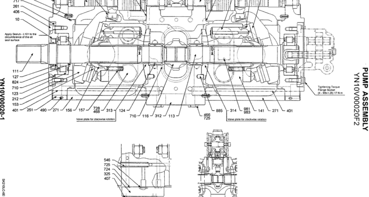 07-010 PUMP ASSEMBLY (YN10V00020F2)-SK200-6E SK210LC-6E SK200-6ES SK200LC-6E Kobelco Excavator Parts Number Electronic Catalog EPC Manuals