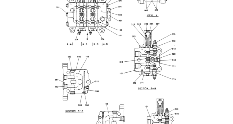 07-010(01)VALVE ASSY, CONTROL (CAR DISMANTLE)-Kobelco SK200-3 SK200LC-5 SK200 Excavator Parts Number Electronic Catalog EPC Manuals
