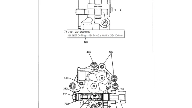 07-011 HYDRAULIC GEAR PUMP ASSEMBLY-SK330LC-6E SK330-6E SK350LC-6E Kobelco Excavator Parts Number Electronic Catalog EPC Manuals