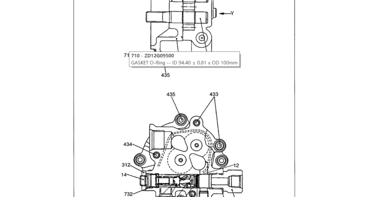 07-011 HYDRAULIC GEAR PUMP ASSEMBLY-SK330LC-6E SK330-6E SK350LC-6E Kobelco Excavator Parts Number Electronic Catalog EPC Manuals