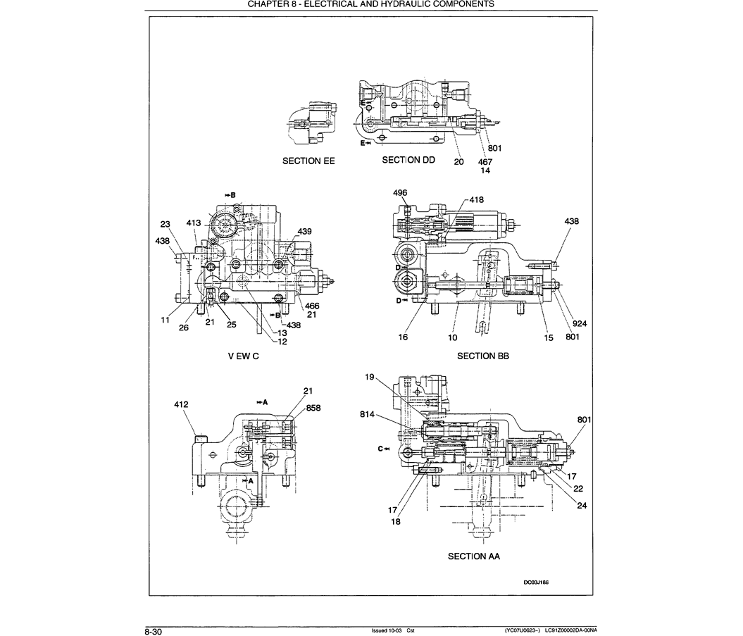 07-013 HYDRAULIC PUMP REGULATOR (COMPONENTS)-SK330LC-6E SK330-6E SK350LC-6E Kobelco Excavator Parts Number Electronic Catalog EPC Manuals