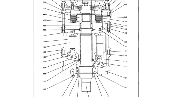 07-015 MOTOR ASSEMBLY, HYDRAULIC - SWING P/N LS15V00005F1-Kobelco SK480LC-6E SK480-6S SK480LC-6 SK450-6 Excavator Parts Number Electronic Catalog EPC Manuals