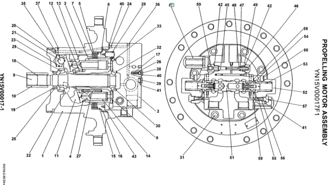 07-015 PROPELLING MOTOR ASSEMBLY (YN15V00017F1)-SK200-6E SK210LC-6E SK200-6ES SK200LC-6E Kobelco Excavator Parts Number Electronic Catalog EPC Manuals