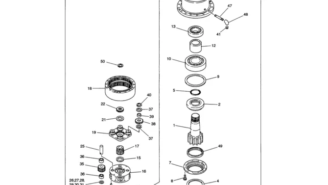 07-016 SWING REDUCTION UNIT ASSEMBLY-SK330LC-6E SK330-6E SK350LC-6E Kobelco Excavator Parts Number Electronic Catalog EPC Manuals