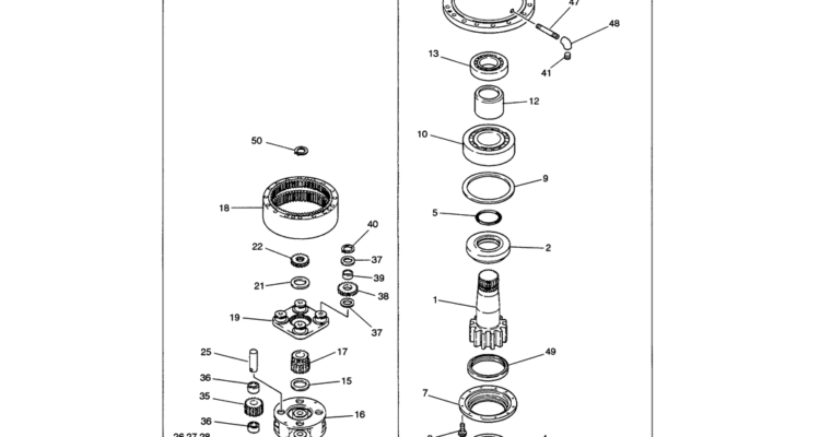 07-016 SWING REDUCTION UNIT ASSEMBLY-SK330LC-6E SK330-6E SK350LC-6E Kobelco Excavator Parts Number Electronic Catalog EPC Manuals
