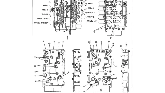 07-027 CONTROL VALVE ASSEMBLY P/N LS30V00002F3-Kobelco SK480LC-6E SK480-6S SK480LC-6 SK450-6 Excavator Parts Number Electronic Catalog EPC Manuals