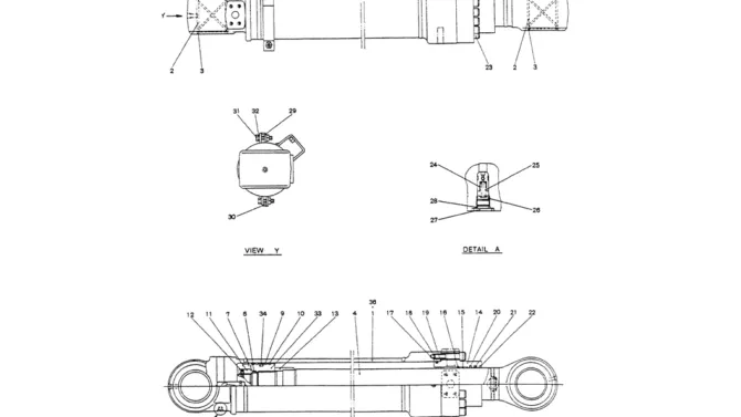 07-029CYLINDER ASSY, ARM, P/N YN01V00003F1,F3-Kobelco SK200-3 SK200LC-5 SK200 Excavator Parts Number Electronic Catalog EPC Manuals