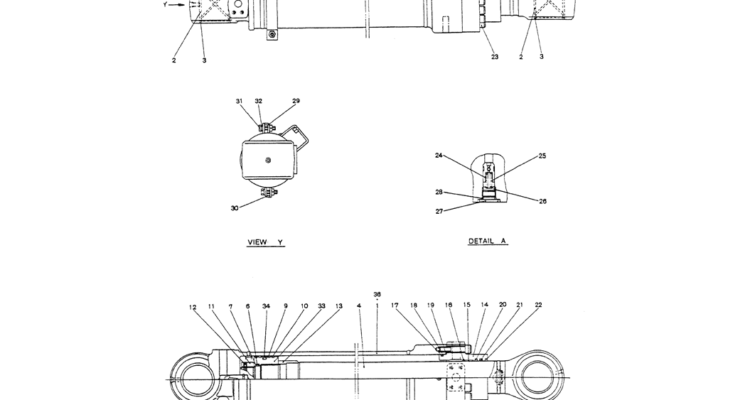 07-029CYLINDER ASSY, ARM, P/N YN01V00003F1,F3-Kobelco SK200-3 SK200LC-5 SK200 Excavator Parts Number Electronic Catalog EPC Manuals