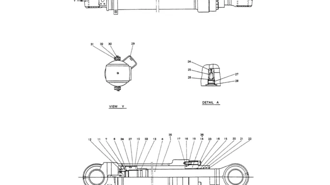 07-030CYLINDER ASSY, ARM, P/N YN01V00019F1,F2-Kobelco SK200-3 SK200LC-5 SK200 Excavator Parts Number Electronic Catalog EPC Manuals