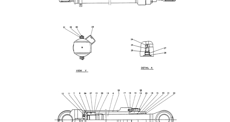 07-030CYLINDER ASSY, ARM, P/N YN01V00019F1,F2-Kobelco SK200-3 SK200LC-5 SK200 Excavator Parts Number Electronic Catalog EPC Manuals