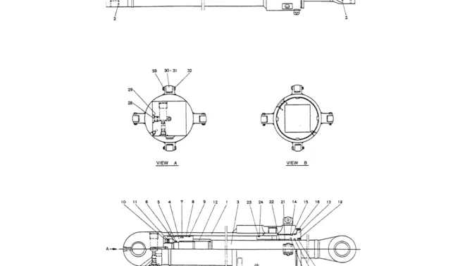 07-031CYLINDER ASSY, ARM (TELESCOPIC)-Kobelco SK200-3 SK200LC-5 SK200 Excavator Parts Number Electronic Catalog EPC Manuals