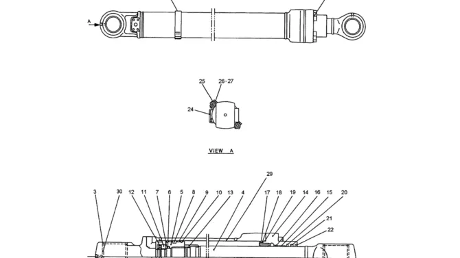 07-037 BUCKET CYLINDER ASSEMBLY (LONG RANGE) (YX01V00005F4)-SK200-6E SK210LC-6E SK200-6ES SK200LC-6E Kobelco Excavator Parts Number Electronic Catalog EPC Manuals