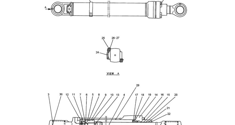 07-037 BUCKET CYLINDER ASSEMBLY (LONG RANGE) (YX01V00005F4)-SK200-6E SK210LC-6E SK200-6ES SK200LC-6E Kobelco Excavator Parts Number Electronic Catalog EPC Manuals