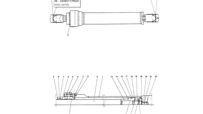 07-038CYLINDER ASSY, SHORT LOADER (ARM)-Kobelco SK200-3 SK200LC-5 SK200 Excavator Parts Number Electronic Catalog EPC Manuals