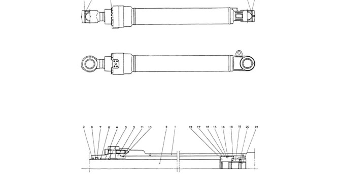 07-039CYLINDER ASSY, SHORT LOADER (BUCKET)-Kobelco SK200-3 SK200LC-5 SK200 Excavator Parts Number Electronic Catalog EPC Manuals