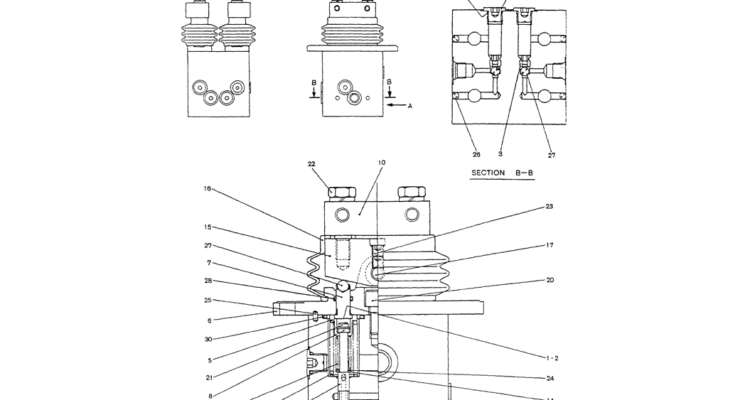07-041VALVE ASSY, PILOT (PROPELLING)-Kobelco SK200-3 SK200LC-5 SK200 Excavator Parts Number Electronic Catalog EPC Manuals