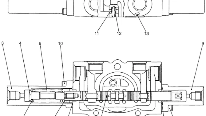 07-043-01 SECTION ASSEMBLY, SPOOL (YT30V00027F1)-SK200-6E SK210LC-6E SK200-6ES SK200LC-6E Kobelco Excavator Parts Number Electronic Catalog EPC Manuals