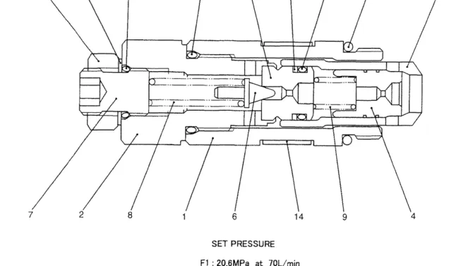 07-043-02 VALVE ASSEMBLY, RELIEF (2436R1119F1, F2, F3, F4, F5 & F6)-SK200-6E SK210LC-6E SK200-6ES SK200LC-6E Kobelco Excavator Parts Number Electronic Catalog EPC Manuals