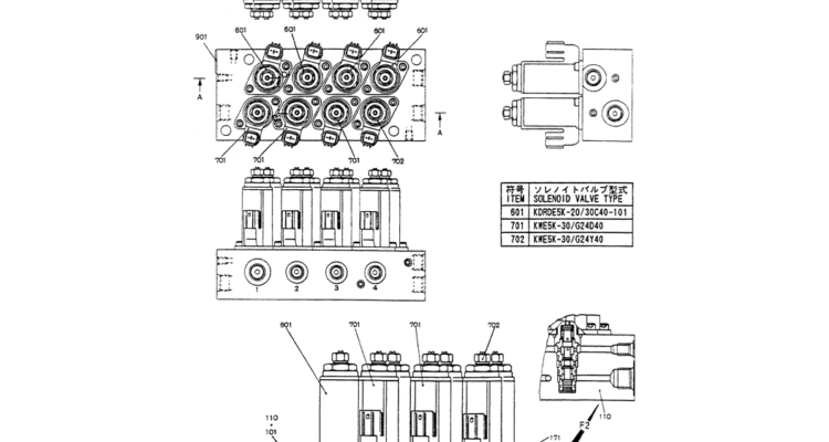 07-045VALVE ASSY, SOLENOID, P/N YN35V00017F1,F2 -Kobelco SK200-3 SK200LC-5 SK200 Excavator Parts Number Electronic Catalog EPC Manuals