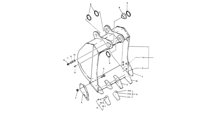 08-007 BUCKET ASSY, STD-Kobelco SK220LC-3 SK250LC SK220-3 Excavator Parts Number Electronic Catalog EPC Manuals
